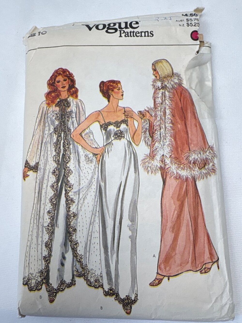 Vogue Sewing Pattern 8145 Misses Robe Gown Size 10 Vintage Sleepwear Ensemble